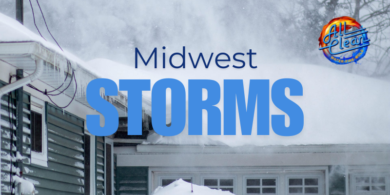 midweaststorms Here at All Clean Restoration, we know all too well the havoc that Midwest snow and ice storms can wreak on your property. From roof collapse to burst pipes and foundation issues, the weight and melting of snow and ice can lead to a variety of problems.